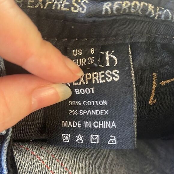 Rerock for Express Women's Bootcut Jeans Denim Mid Rise Medium Wash Blue Size 6 - Picture 11 of 12